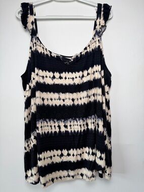 Torrid Super SOFT Knit Black cream Tie Dye Tank Top Plus Size 4X Stretchy Comfy